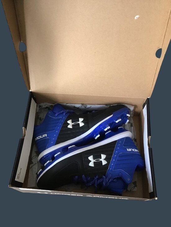 Under Armour Youth Baseball Cleats Size 11.5 Black & Blue Synthetic main image 8
